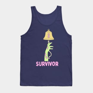 Funny zombie halloween breast cancer chemo bell Tank Top